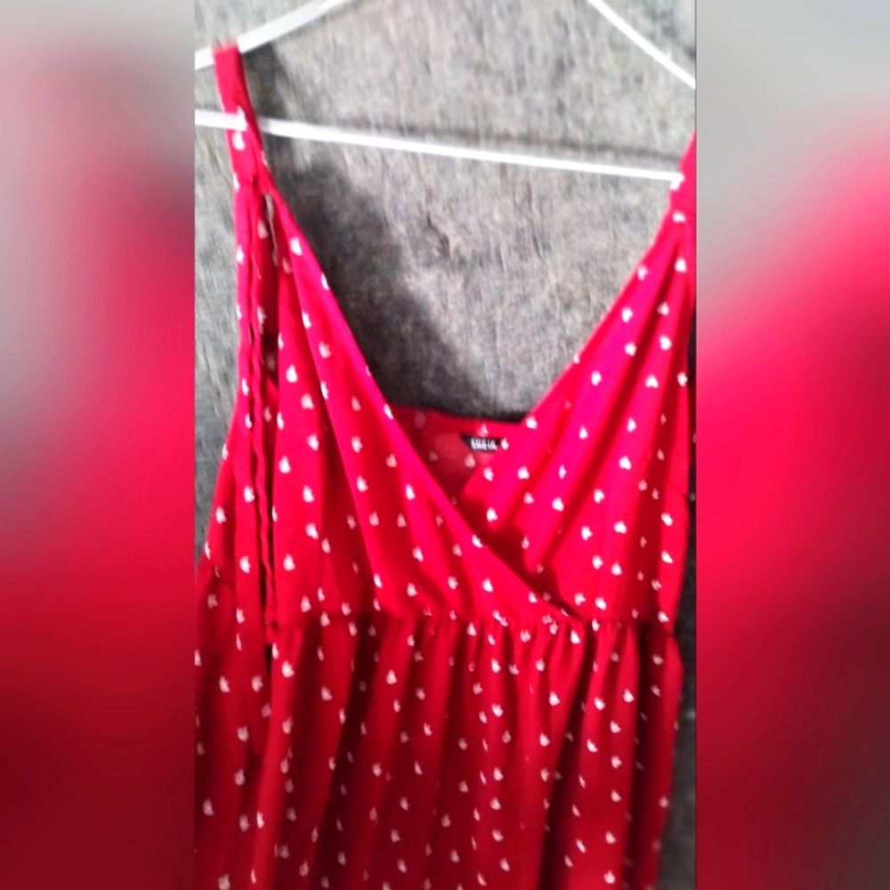 Red 🍒 and white polka dot dress from Shein.